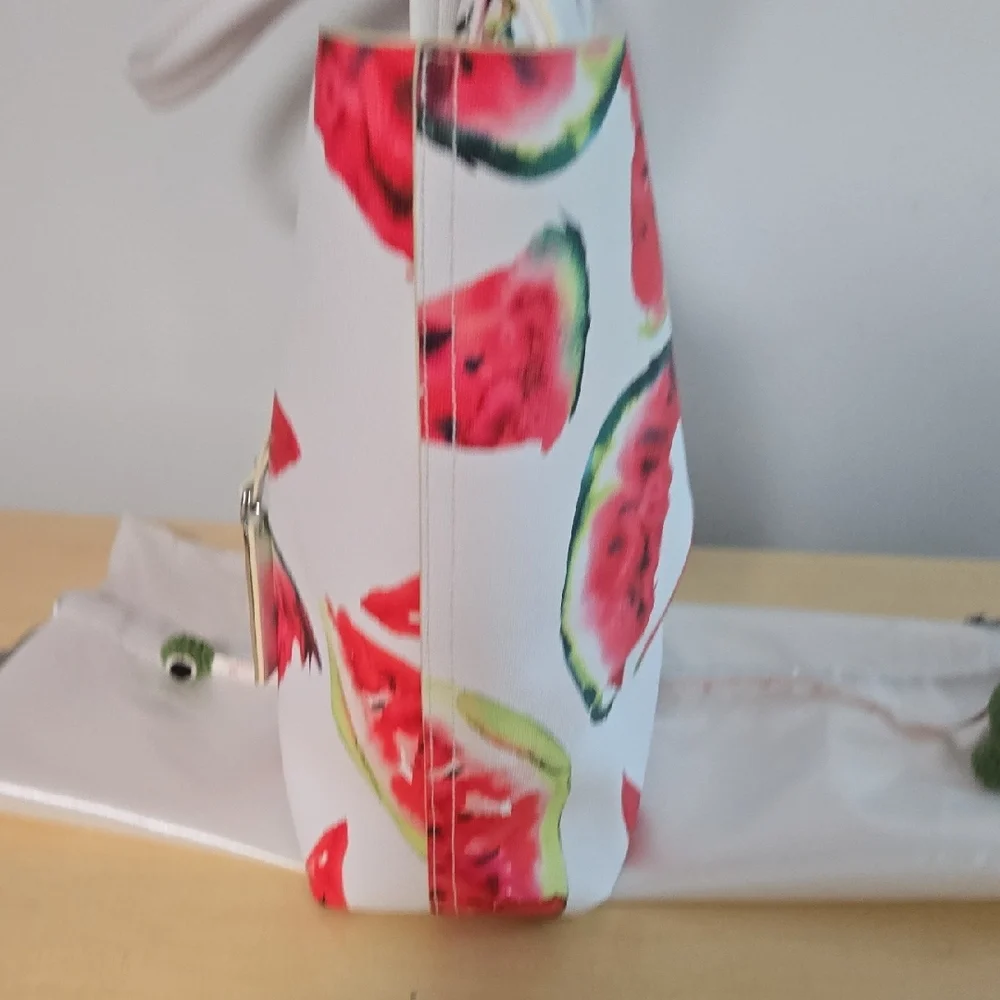 NWT Vince Camuto Red and White Watermelon Print Tote - Picture 5 of 8